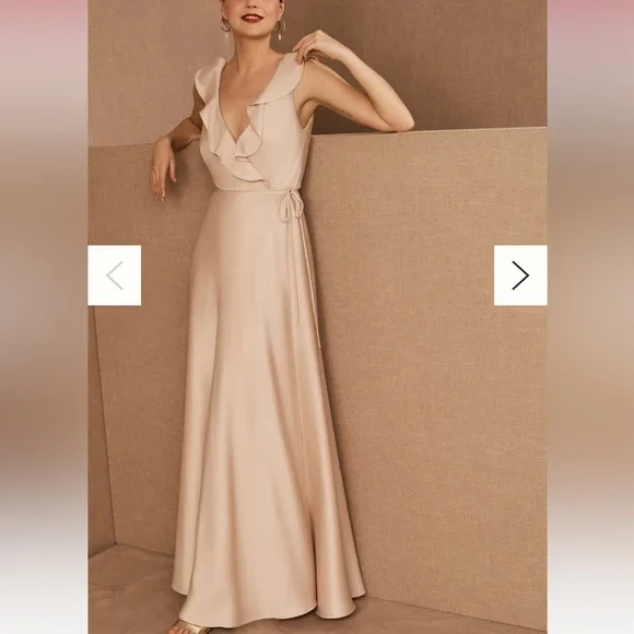 BHLDN | Dresses | Bhldn Tansy Satin Charmeuse Maxi Dress Bridesmaid Dress  Color Oyster Size | Poshmark